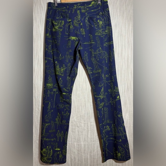 Travis Mathew Navy and Lime Graphic Chinos - Picture 3 of 4